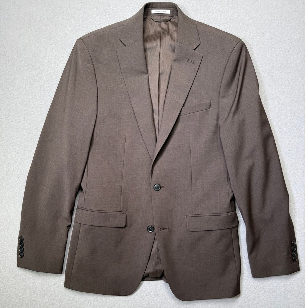 Bar III Men's Slim-Fit Wool Blend Suit Jacket Brown 36R $425